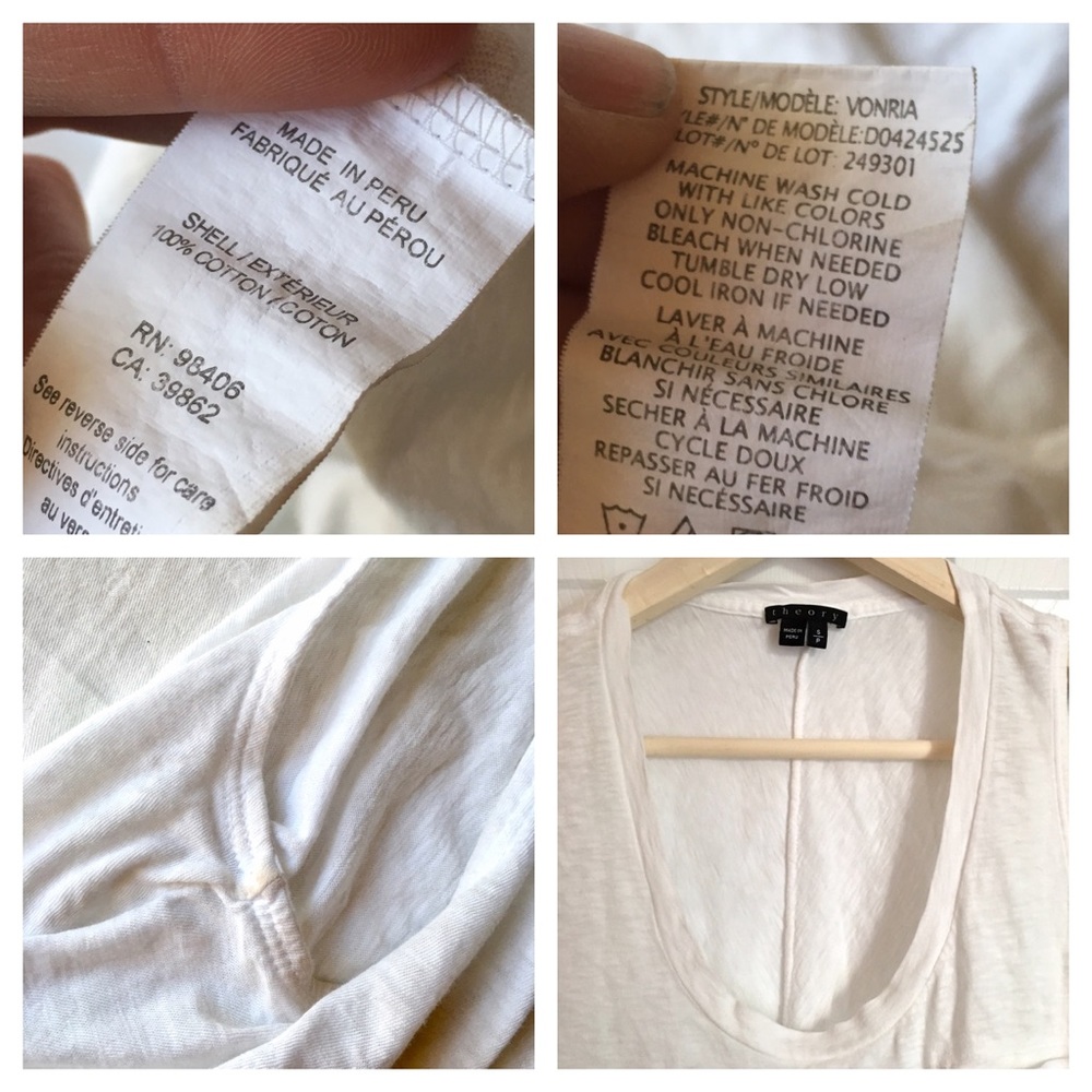 {Theory} Crisp 100% Peruvian Cotton Drape Tank Top - Picture 8 of 8